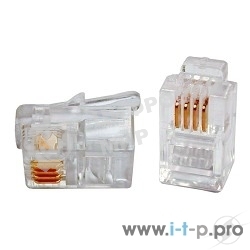 Коннектор Gembirdконнектор телефонный RJ11 6P4C (100 шт. в уп.!!!)