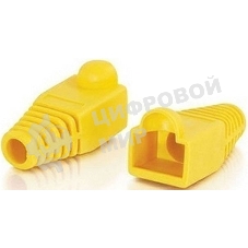 Защитные колпачки для кабеля 6,0мм cat.5, на соединение коннектора с кабелем, желтый, 100 шт. в пачке