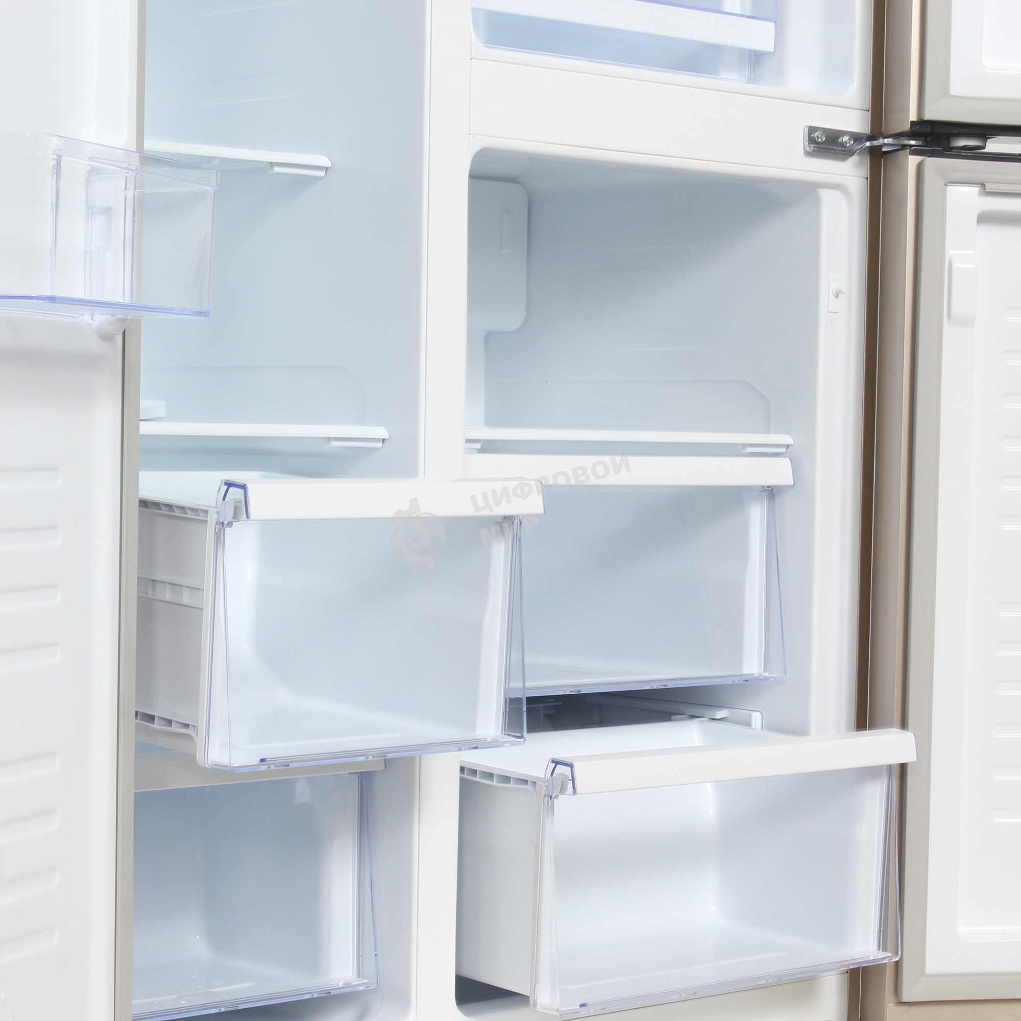 Холодильник Hyundai CS6073FV шампань трехкамерный 329/223л морозилка сбоку, No Frost, Side by Side