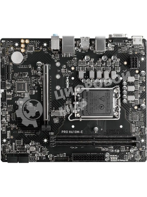 Материнская плата MSI PRO H610M-E, LGA 1700, Intel H610, 2xDDR5, 4xSATA, 1xM.2, 1xPCIe 4.0 x16, 1xPCIe 4.0 x1, 1xHDMI, 1xVGA, 1xRJ45 1Gb, 2xUSB-A 3.2 Gen 1, 4xUSB-A 2.0, 3x3.5мм, 7.1, mATX