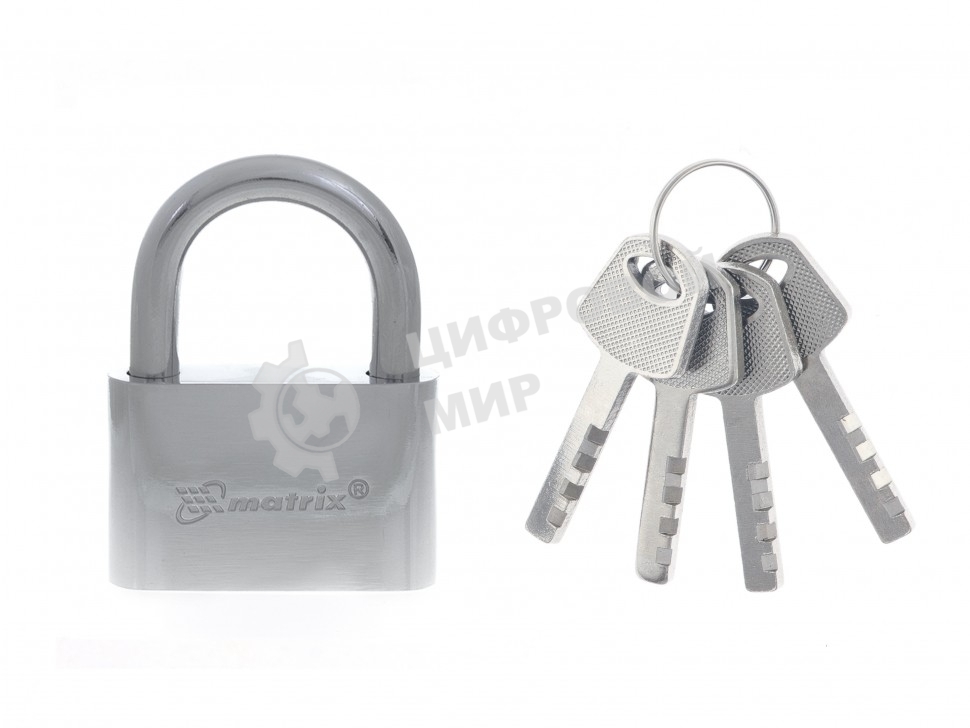 Замок навесной Matrix, хромированное покрытие 70 мм