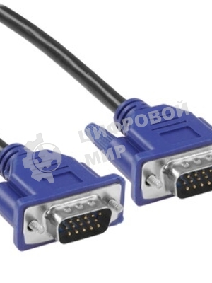 Кабель VGA Pro Cablexpert CC-PVGA-1.8M, 15M/15M, 1.8м, экран, феррит. кольца, пакет
