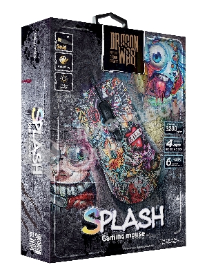 Мышь проводная Qumo Splash M40 черный, 3200 dpi, USB, кнопки - 6