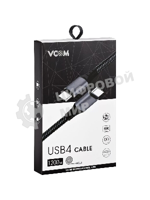 Кабель Thunderbolt4/USB4 Type-C, 5K@60Hz, 40Gbps, PD 100W, 5A, VCOM, 1.2м CU540M-1.2M