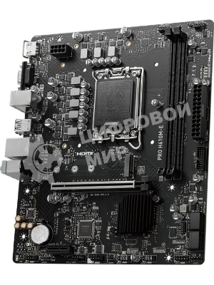 Материнская плата MSI PRO H610M-E, LGA 1700, Intel H610, 2xDDR5, 4xSATA, 1xM.2, 1xPCIe 4.0 x16, 1xPCIe 4.0 x1, 1xHDMI, 1xVGA, 1xRJ45 1Gb, 2xUSB-A 3.2 Gen 1, 4xUSB-A 2.0, 3x3.5мм, 7.1, mATX