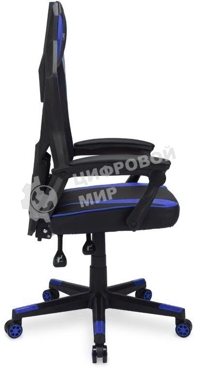 Кресло игровое Оклик 121G черный/синий сиденье черный/синий искусст.кожа/сетка с подголов. крестов. пластик черный
