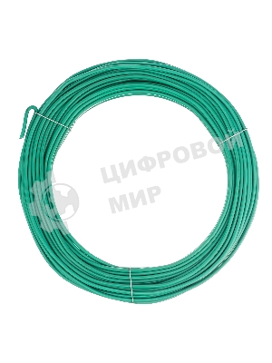 Проволока для подвязки Сибртех, стальная в ПВХ (зеленый) 25 м, внутр. 1,6 мм/внеш. 3,0 мм