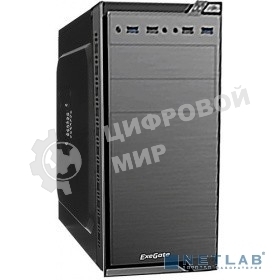 Компьютерный корпус Minitower ExeGate QA-412U Black, mATX, (XP500, Black, 120мм), 2хUSB+2хUSB 3.0, Audio