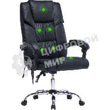 Кресло офисное Cactus CS-CHR-OC02M-BK черный, эко.кожа, крестов. сталь