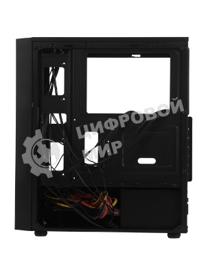 Компьютерный корпус Miditower ExeGate EVO-8243-EVO800 (ATX, БП EVO800RGb с вент. 12 см, 2хUSB+1хUSB 3.0, черный, 3 вент. с RGb подсветкой, боковая панель - закаленное стекло)
