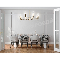 Люстра Ambrella light LH55202/8 BS/CL латунь/прозрачный E14*8 max 40W D800*520