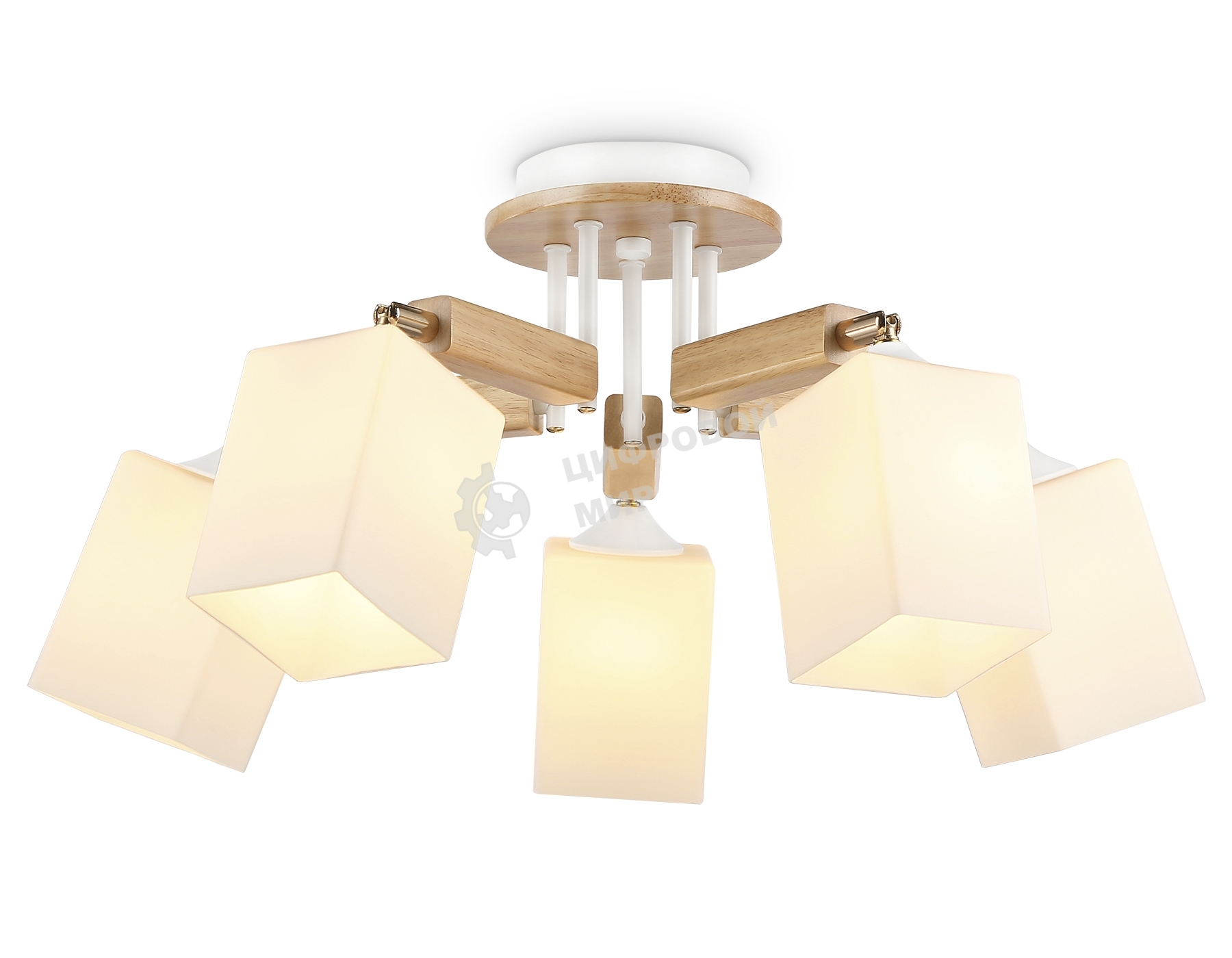 Светильник Ambrella light TR9518/5 WH/GD/FR белый/золото/белый матовый E27*5 max 40W D670*260
