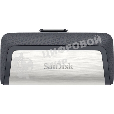 Флешка USB Sandisk DDC2 Ultra Dual (SDDDC2-032G-G46), 32Gb, USB 3.0/USB 3.1 Type C, R/W 150/30, серый/черный