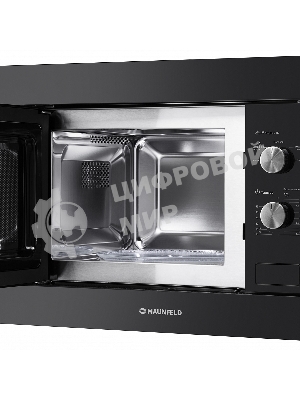 Встраиваемая микроволновая печь Maunfeld MBMO.20.1PGb черный, 20 л, 800 Вт, переключатели - поворотный механизм