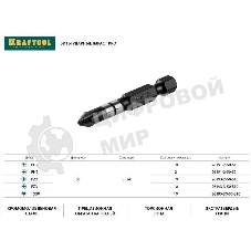 Биты KRAFTOOL Impact Pro, Philips, тип хвостовика E 1/4