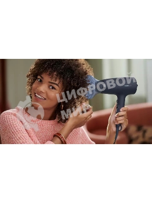 Фен Philips BHD360/20 черный/синий, 2100 Вт, ионизация