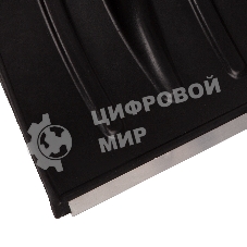 Лопата для уборки снега пластиковая, 380х385х1420 мм, оцинк. планка, деревянный черенок Россия