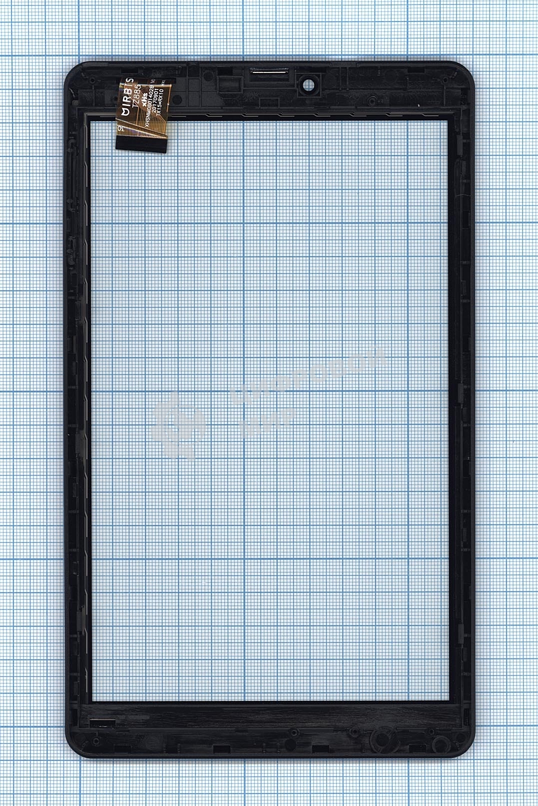 Сенсорное стекло (тачскрин) для Irbis TZ885, черное c рамкой