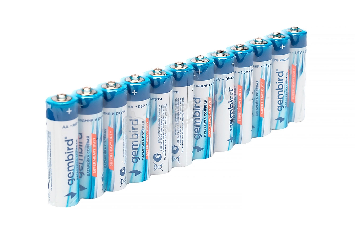 Батарейки солевые Gembird GB-R6P-12F, тип AA, 12шт, пленка