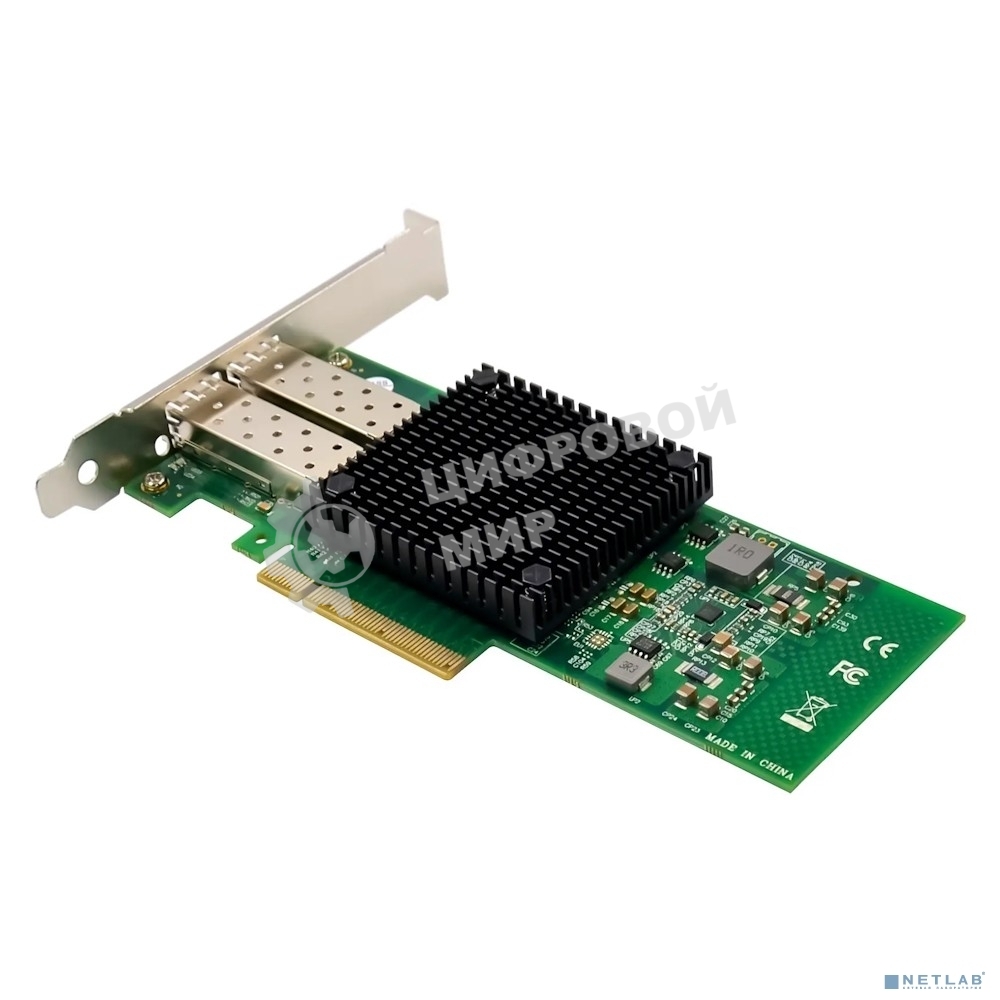 Сетевая карта ORIENT XWT-MCX3PE8 2SFP+, PCI-Ex8 v3.0 2xSFP+ 10Gbps Server NIC, Mellanox ConnectX-3 chipset, 10/1 Гбит/с, 2 планки крепления в комплекте (33296)