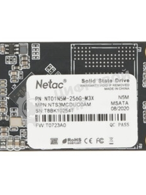 Накопитель SSD Netac N5M, 256Gb, mSATA, R/W 560/520