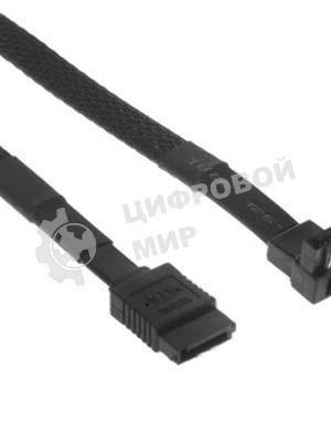 Кабель интерфейсный SATA Cablexpert CC-SATAM-DATA90-BL-50CM, Sata3 7pin/7pin, мет.защелка, угловой разъем, 50 см, черный, пакет