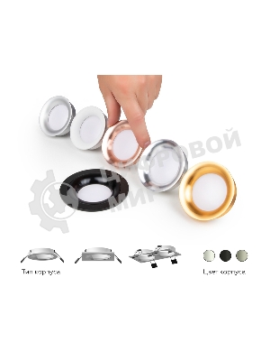 Корпус светильника C7622 SBK черный песок D92*H25mm MR16 GU5.3