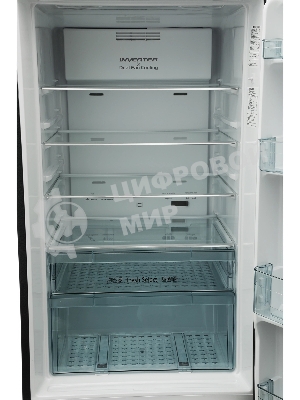 Холодильник Hitachi HRTN7489DF GBKCS черный стекло двухкамерный инвертер 345/105л морозилка сверху, No Frost
