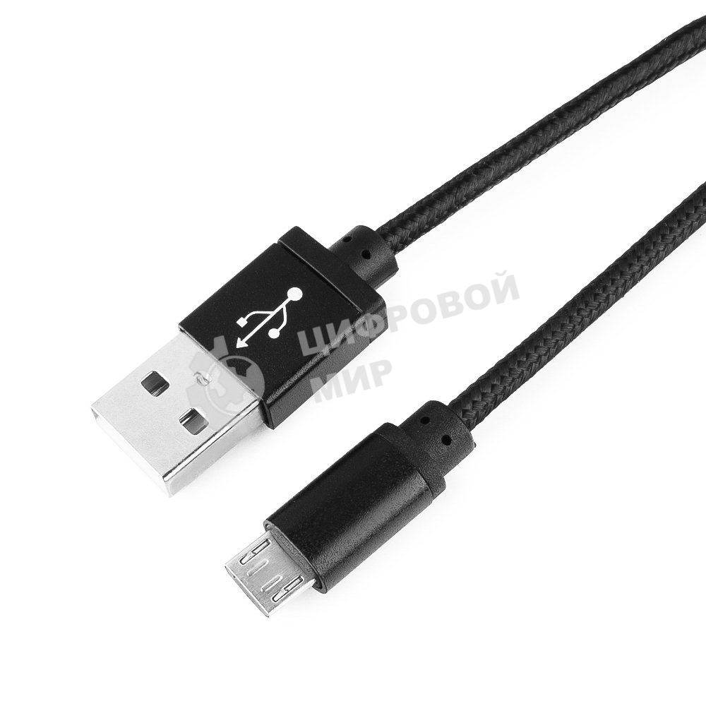 Кабель Gembird USB 2.0 Cablexpert AM/microBM 5P, 1м, нейлоновая оплетка, алюминиевые разъемы, черный, пакет