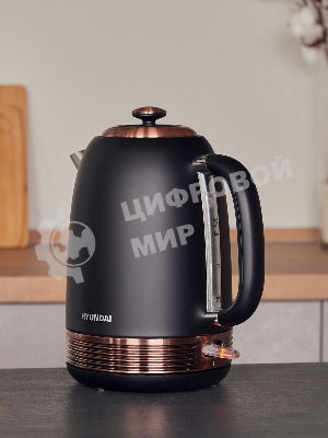 Чайник электрический Hyundai HYK-S4501 1.7л. 2200Вт черный/бронзовый (корпус: нержавеющая сталь/пластик)