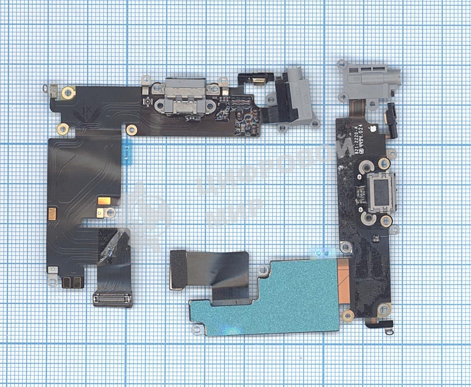 Шлейф разъема питания с аудио-разъемом для iPhone 6 Plus черный