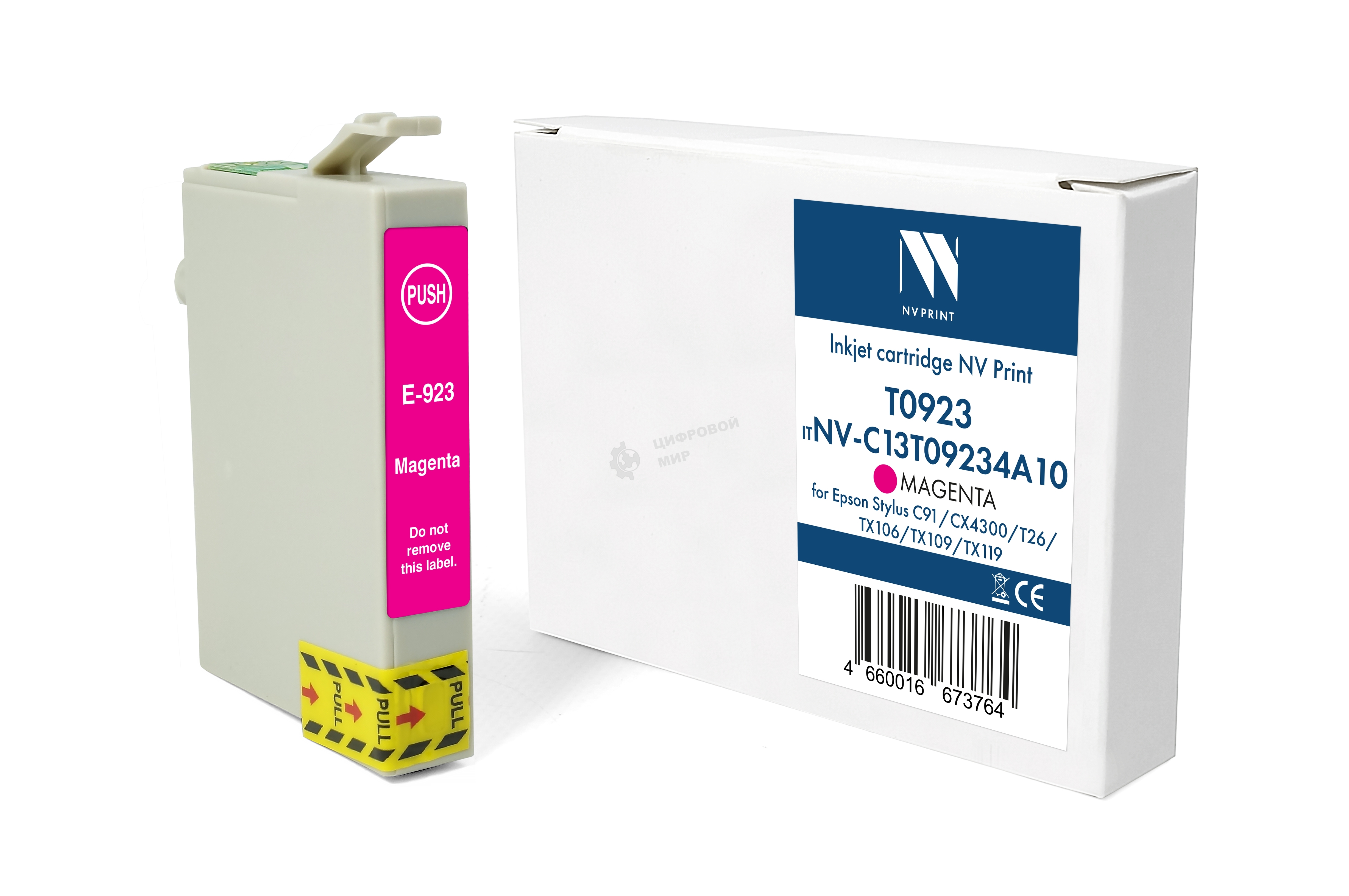 Картридж струйный NVPrint T0923 (NV-C13T09234A10) Magenta для Epson Stylus C91/CX4300/T26/TX106/TX109/TX119 (13.5 мл) совместимый