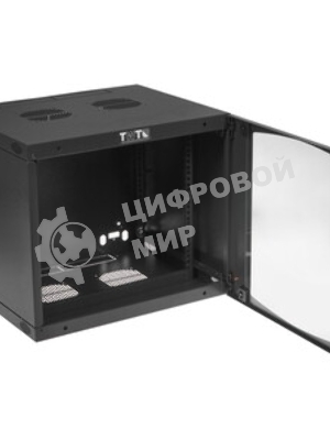 Шкаф настенный Lanmaster Next TWT-CBWNG-9U-6X4-BK 9U 550x450 мм пер. дв. стекл съемные бок. пан. 60 кг черный