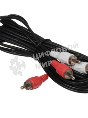 Кабель аудио Cablexpert CCA-2R2R-3M-N, 2xRCA/2xRCA, 3м, черный, пакет