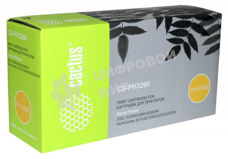 Картридж лазерный Cactus CS-PH3260 (106R02778) черный (3000 стр.) для Xerox Phaser 3052/3260/WC 3215/3225