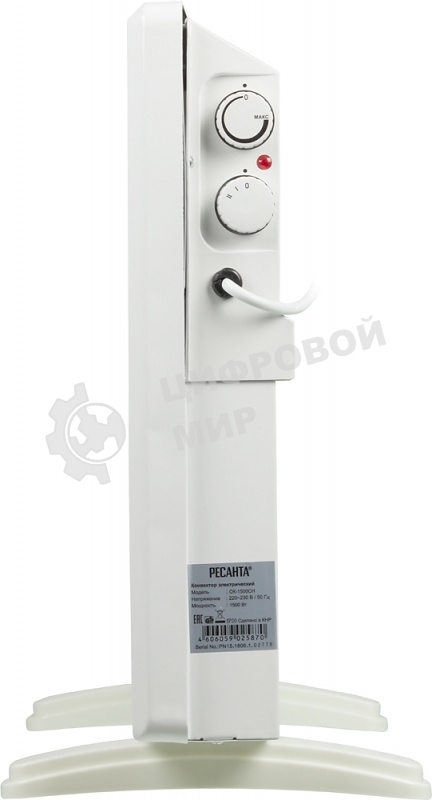 Конвектор электрический Ресанта ОК-1500СН белый, 1500 Вт, 15 м2, термостат