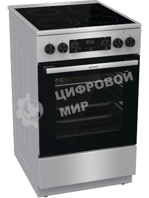 Плита электрическая Gorenje GECS5C70XA серебристый, конфорок 4 электрических, духовка 70 л, 50 см x 85 см x 59.4 см