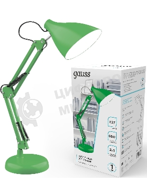 Светильник Gauss GT0033 настольный на струбцине/основание E27 зеленый 60Вт