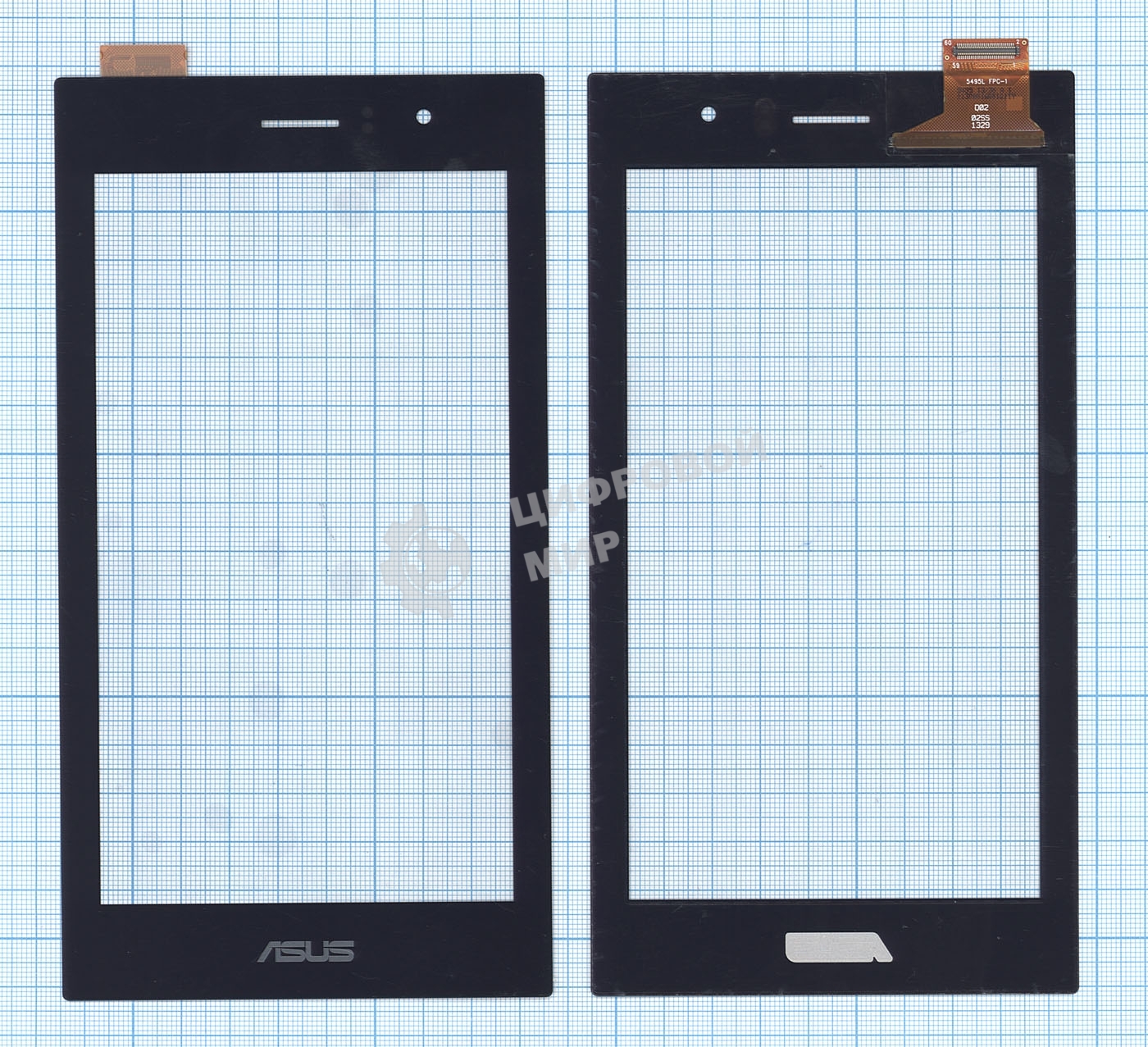 Сенсорное стекло (тачскрин) для Asus 5495N FPC-1, черное