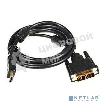 Кабель DVI Buro HDMI19 (m)/DVI-D(m) 5м феррит.кольца позолоченные контакты
