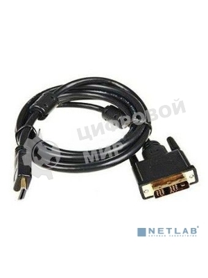 Кабель DVI Buro HDMI19 (m)/DVI-D(m) 5м феррит.кольца позолоченные контакты