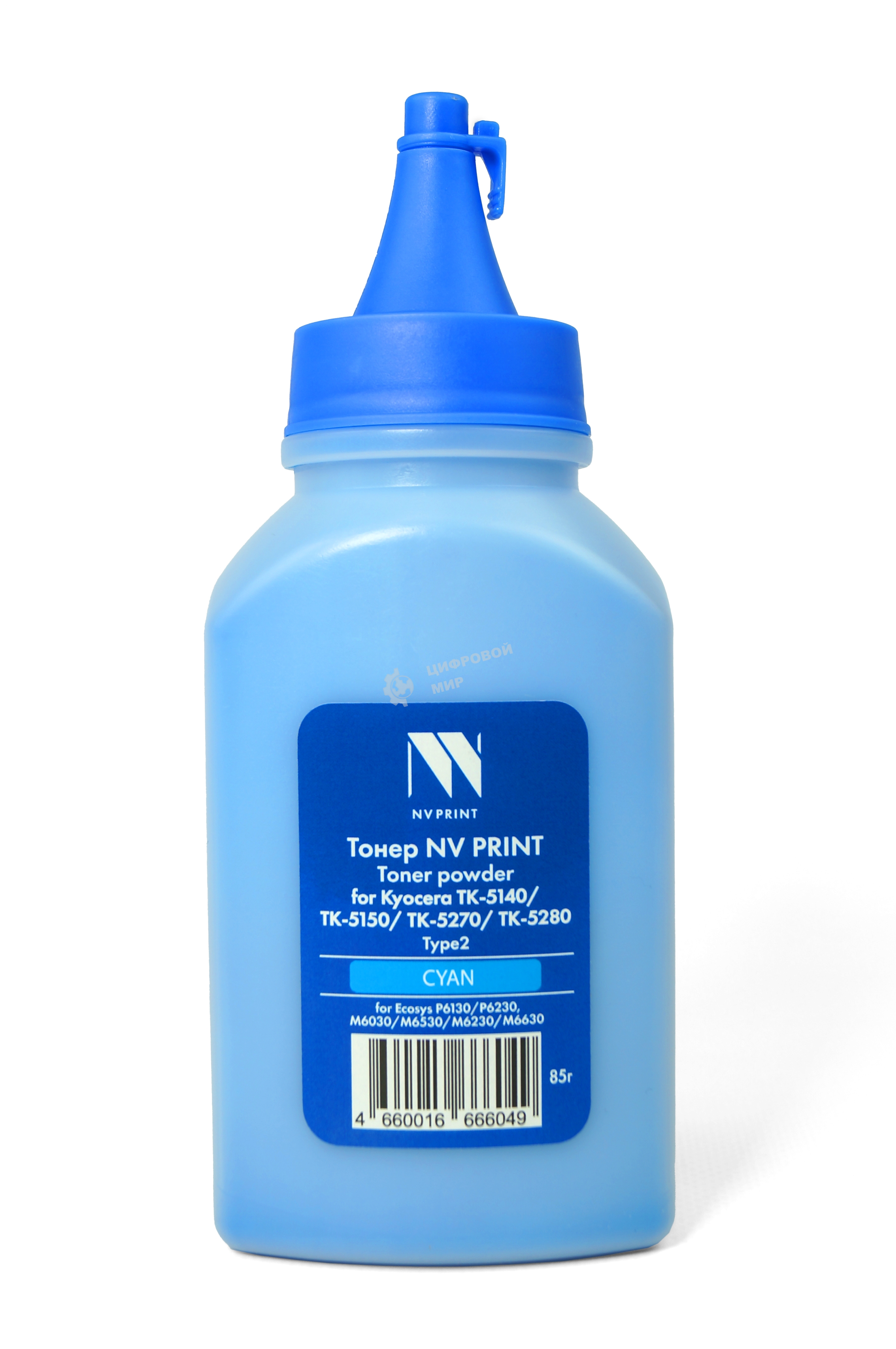 Тонер NVPrint для Kyocera ТК-5140/ТК-5150/ТК-5270/ТК-5280 Type2 (85г) Cyan совместимый