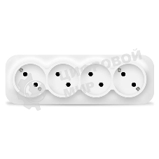 Розетка 4-м ОП 10А IP20 без заземл. белый IONICH 1446