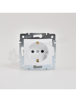 Механизм розетки 1-м СП KARINA защ. шторки с заземл. термопласт бел. LEZARD 707-0288-124B