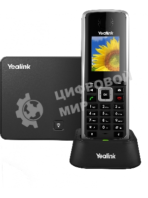 Телефон DECT-трубка Yealink W73P DECT (база W70B+трубка W73H) до 10 SIP-аккаунтов, до 10 трубок на базу, до 20 одноврем. Вызовов