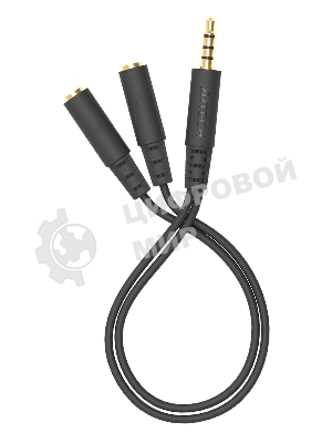 Адаптер аудио A4Tech AD-3P 2xJack 3.5 (f)/Jack 3.5 (m) 0.2м. черный