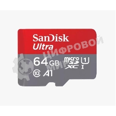 Флеш карта microSD 64Gb SanDisk microSDXC Class 10 Ultra UHS-I A1 140MB/s