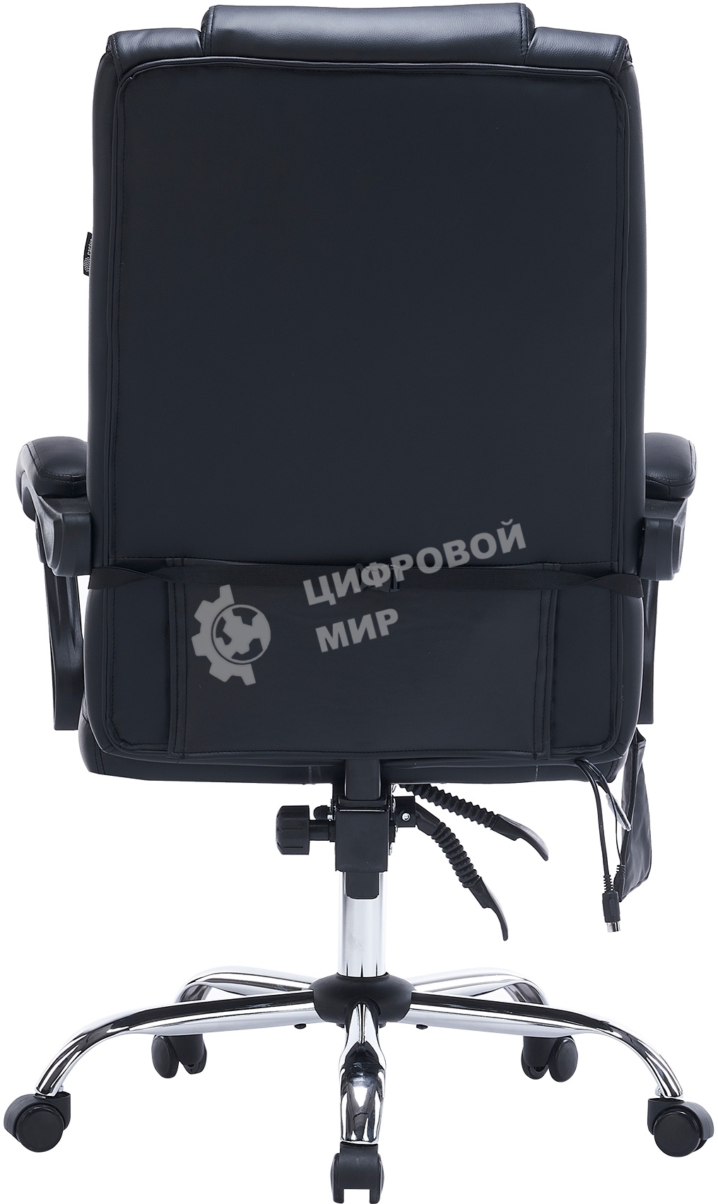 Кресло офисное Cactus CS-CHR-OC02M-BK черный, эко.кожа, крестов. сталь