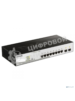 Коммутатор D-Link DGS-1210-10P/FL2A, 8×1 Гбит/с + 2×1 Гбит/с SFP, настраиваемый