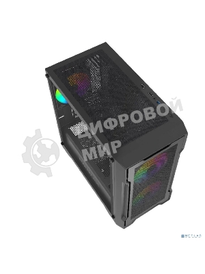 Компьютерный корпус Powercase Mistral Micro X3B ARGb, Tempered Glass, 3x 120мм ARGb PWM Fan, черный, mATX (CMMXB-A3)